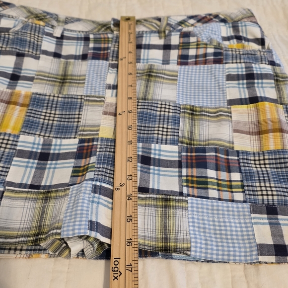 VTG Y2K Faded Glory Patchwork Plaid Mini Skirt Skort Madras Preppy Cotton SZ 10 - Picture 10 of 13